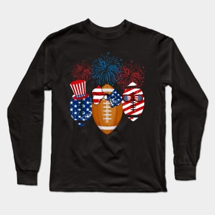 Rugby American Flag Fireworks Long Sleeve T-Shirt